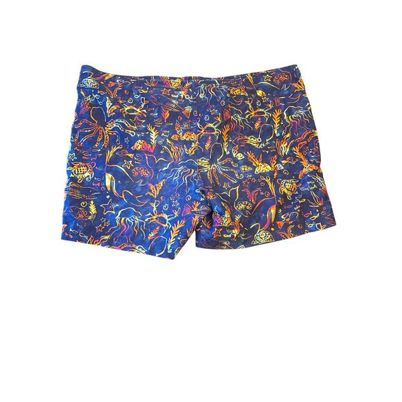 Lands End Mens XL Swim Trunks Ocean Print Polyester Summer Colorful - Picture 5 of 5